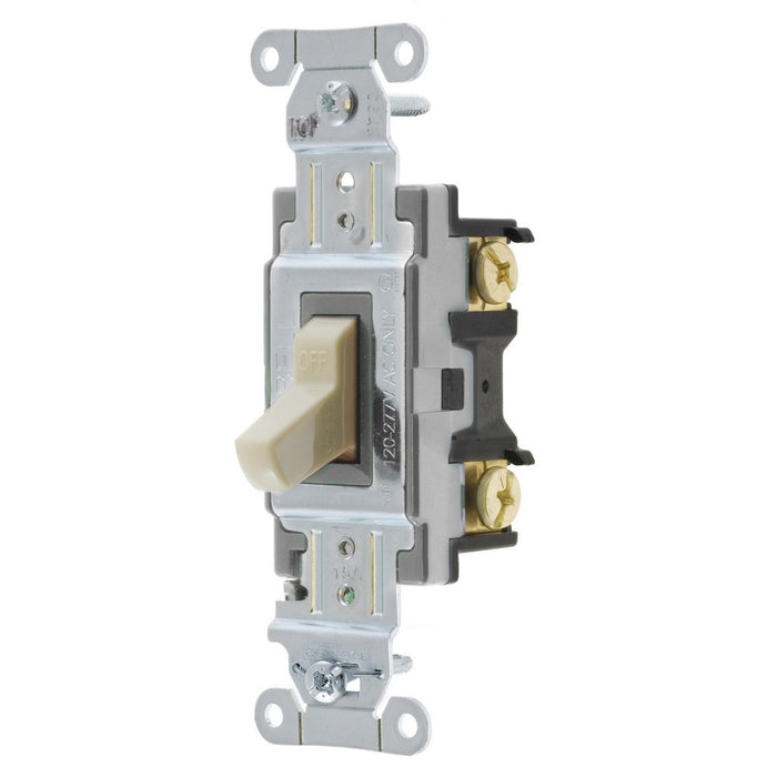 HUBBELL Bryant CSB115BI Switch, Commercial Grade, Single Pole, 15A 120/277V AC