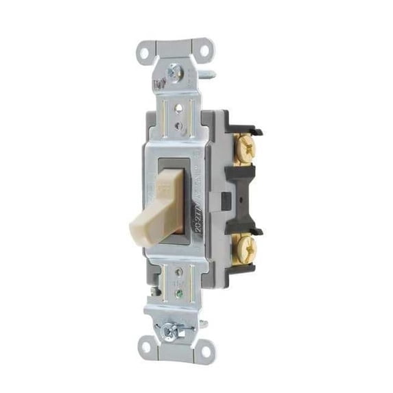 HUBBELL Bryant CSB115BI Switch, Commercial Grade, Single Pole, 15A 120/277V AC