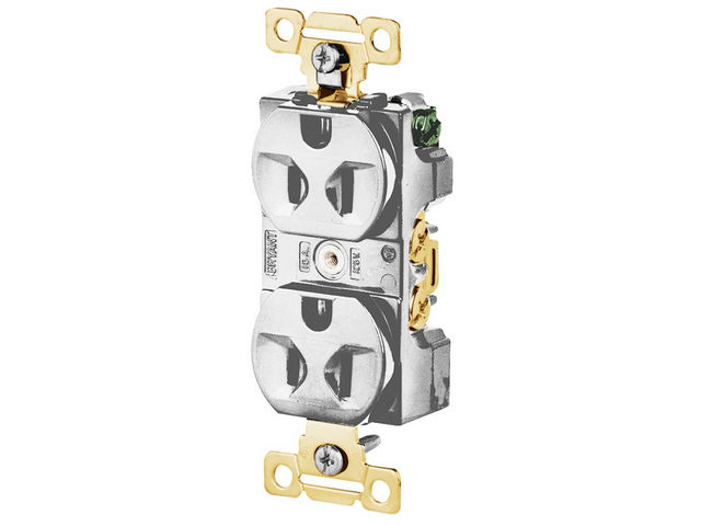 HUBBELL Bryant 5242W Duplex Receptacle-Nema5-15R