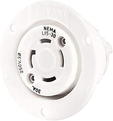 HUBBELL Bryant 71530ER Flanged Receptacle 30A 3-Phase Delta 250V AC L15-30R
