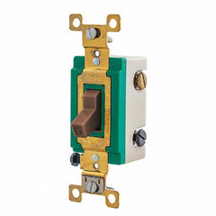 BRYANT Bryant 3003BRN Toggle Switches, General Purpose AC, Three Way, 30A 120/277V AC