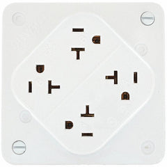 HUBBELL Bryant 21254W Quad-PLEX Receptacle 20A 125V 5-20R