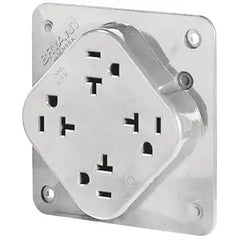 HUBBELL Bryant 21254W Quad-PLEX Receptacle 20A 125V 5-20R