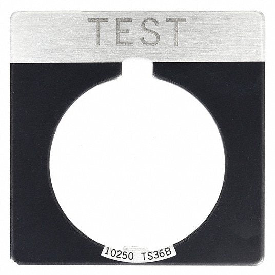 EATON Eaton 10250TS83 Pushbutton Legend Plate TEST