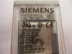 SIEMENS Siemens 3TX7115-5NF13 Premium Plug-In Relay 120VAC 10A