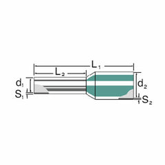 Weidmuller Weidmuller 9019040000 H0,75/14D GR Wire-end ferrule