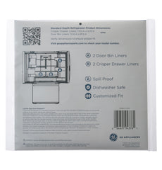GENERAL ELECTRIC General Electric PMLNRBF01 Drawer & Bin Liners with Microban for Standard Depth Refrigerators