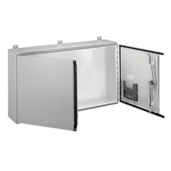 NVENT Hoffman A244208WFLP Continuous Hinge 2-Door with Handle Type 12, 24.00x42.00x8.00