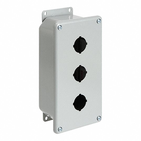 NVENT Hoffman E4PBGXM Deep Pushbutton Enclosures Type 12, 4PB x 22.5mm