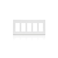 LEVITON Leviton 80321-SW 5-Gang Decora Plus Screwless Wall Plate