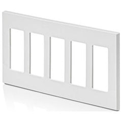 LEVITON Leviton 80321-SW 5-Gang Decora Plus Screwless Wall Plate