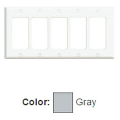 LEVITON Leviton 80423-GY 5-Gang GFCI Decora Wallplate Standard Size Thermoset Device Mount