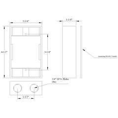 MULBERRY METAL PRODUCTS Mulberry Metal Products 30287 1-Gang Take Off Box 4-Hole 3/4 inches