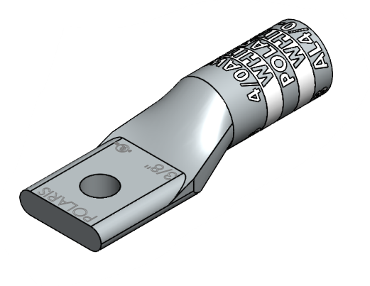NSI Nsi AL4/0-38 Aluminum Compression Lug, 4/0 AWG, 3/8 inches Bolt Size