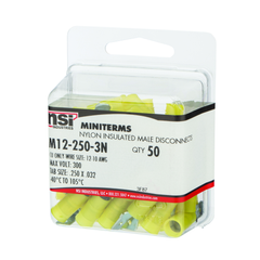 NSI Nsi M12-250-3N Nylon Insulated Male Disconnect 50/Pack Replacement Mpn