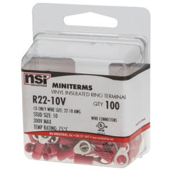 NSI Nsi R22-10V Vinyl Insulated Ring #10 Stud, 100 Per Pack