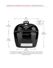 PRIMO Primo PGCXLHJ Jack Daniels Edition Oval XL 400 Ceramic Kamado Grill