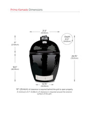 PRIMO Primo PGCRC All-in-One Large Round Ceramic Kamado Grill with Cradle & Side Shelves