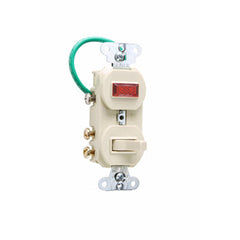LEGRAND Pass & Seymour 695-G Grounding Three-Way Combination Switch with Pilot Light 15A