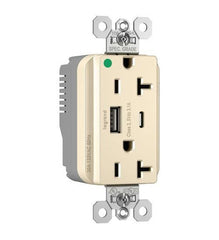 LEGRAND Pass & Seymour PTTR20HACUSBLA Plugtail 20A HG Hybrid AC USB Duplex LA
