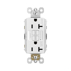 LEGRAND Pass & Seymour 2097TRAPLW Radiant Tamper-Resistant Weather-Resistant 20A Duplex Self-Test GFCI Receptacles with SafeLock Protection