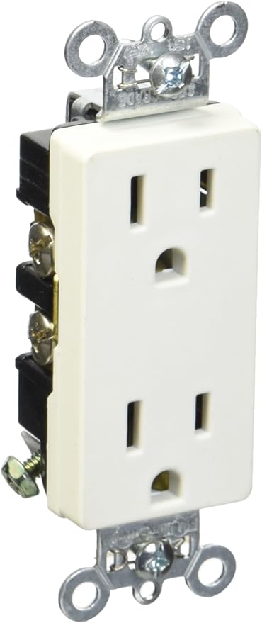 LEGRAND Pass & Seymour 26252-W Heavy-Duty Decorator Spec Grade Receptacles 15A 125V