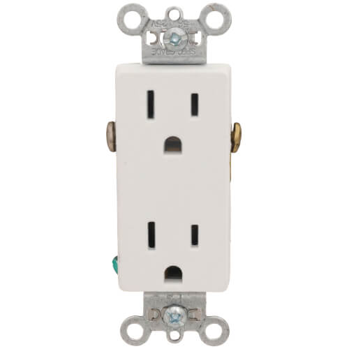 LEGRAND Pass & Seymour 26252-W Heavy-Duty Decorator Spec Grade Receptacles 15A 125V