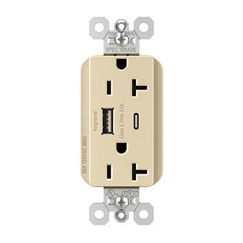LEGRAND Pass & Seymour pttr20acusbi plugtail usb outlet, type a/c, 20a