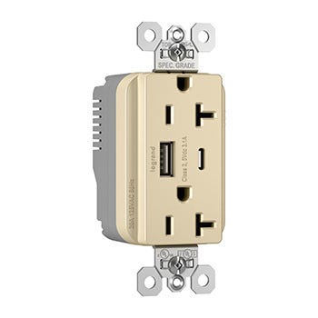 LEGRAND Pass & Seymour pttr20acusbi plugtail usb outlet, type a/c, 20a