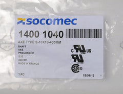 SOCOMEC Socomec 14001040 Shaft 400mm Length, 10 x 10mm