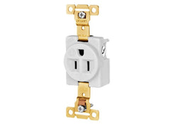 HUBBELL Bryant 5261W Single Receptacle 15A 125V 5-15R
