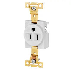 HUBBELL Bryant 5261W Single Receptacle 15A 125V 5-15R