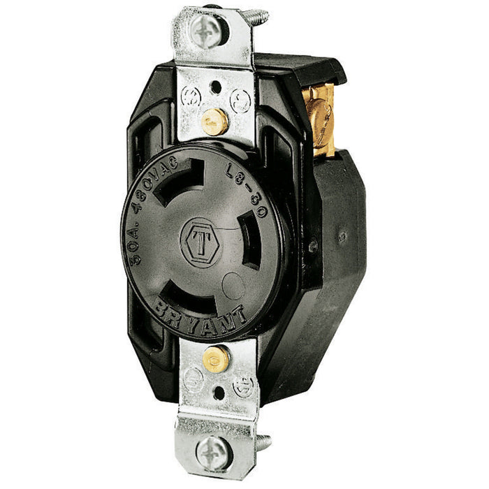 HUBBELL Bryant 70830FR Flush Receptacle 30A 480V L8-30R
