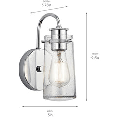 KICHLER LIGHTING Kichler Lighting 45457CH Braelyn 1-Light Wall Sconce
