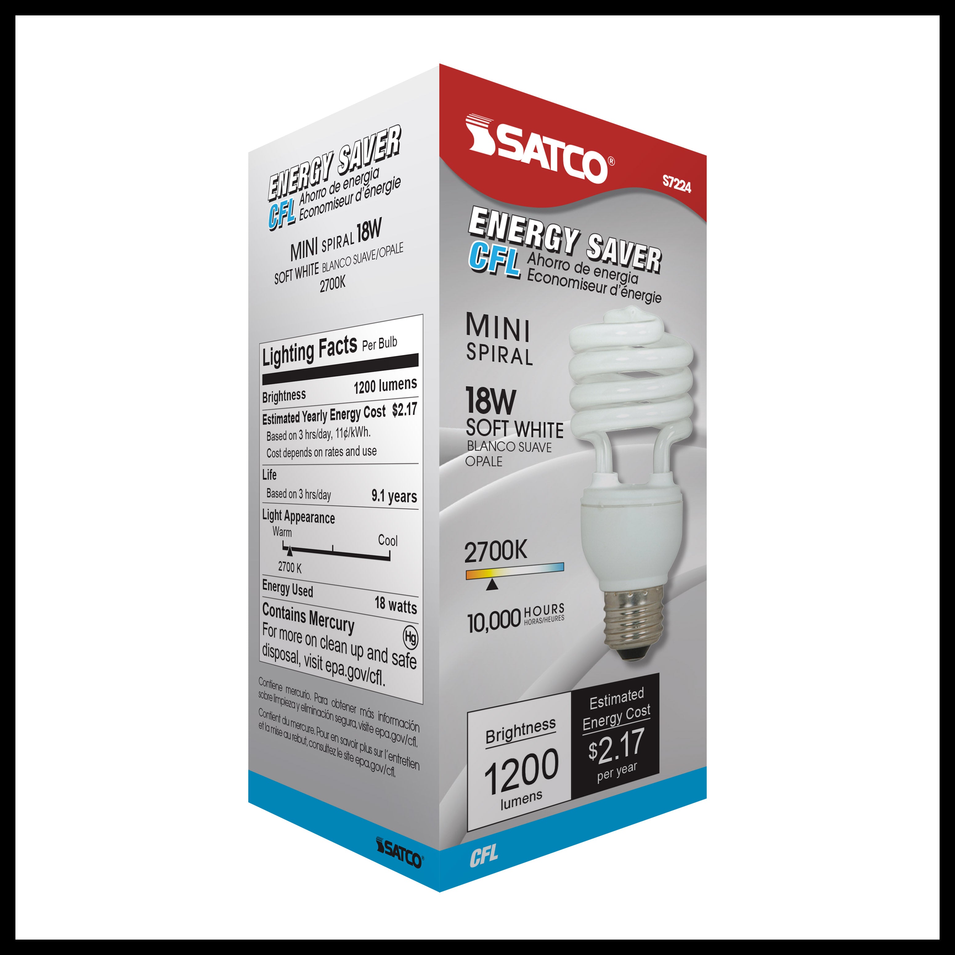 SATCO Satco S7224 18t2/e26/2700k/120v/1pk