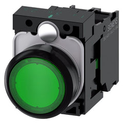 SIEMENS Siemens 3SU11020AB401BA0 Illuminated Pushbutton Momentary Green Flush 22 mm