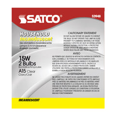 Satco Satco S3948 15a15 General Service Lamp 15w 2/Pack
