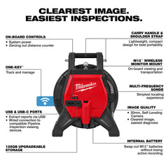 MILWAUKEE Milwaukee 3318-22B M12 85’ High Flex Compact Inspection Camera Kit