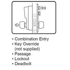 DORMAKABA Dormakaba Lr8148s-26d-41 Simplex Pushbutton Mortise Lock With Lever Schlage Core Override