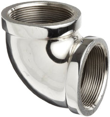 MERIT BRASS Merit Brass C101-06 Chrome Plated Brass Pipe Fitting, 90 Degree Elbow, 3/8 inches NPT Female