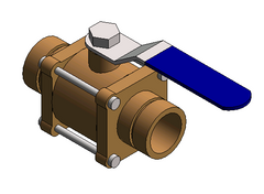 NIBCO Nibco NJ8700D G-595-Y Three-Piece Bronze Ball Valve Full Port, Grooved End Connections