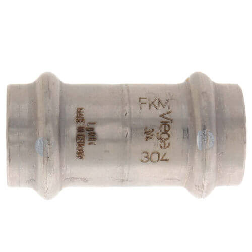 VIEGA Viega 85327 ProPress 304 Stainless Coupling w/ FKM Seal - No Stop (P x P)