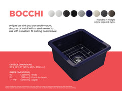 BOCCHI Bocchi 1359-010-0120 Sotto dual-mount fireclay 18 in. single bowl bar sink