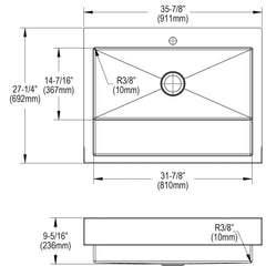 ELKAY Elkay ELDSSF36279DBG Dart Canyon Sink 35-7/8 x 27-1/4 in.