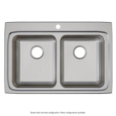 ELKAY Elkay LRAD332265MR2 Lustertone SS Equal 2 Bowl Top Mnt Sink 33 inches x 22 inches x 6.5 inches