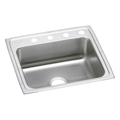 ELKAY Elkay LRAD2521401 Lustertone Classic Stainless Steel 25 inches x 21-1/4 inches x 4 inches Single Bowl Drop-in ADA Sink