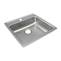 ELKAY Elkay LRAD2521401 Lustertone Classic Stainless Steel 25 inches x 21-1/4 inches x 4 inches Single Bowl Drop-in ADA Sink