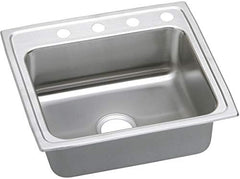 ELKAY Elkay LRAD2521401 Lustertone Classic Stainless Steel 25 inches x 21-1/4 inches x 4 inches Single Bowl Drop-in ADA Sink