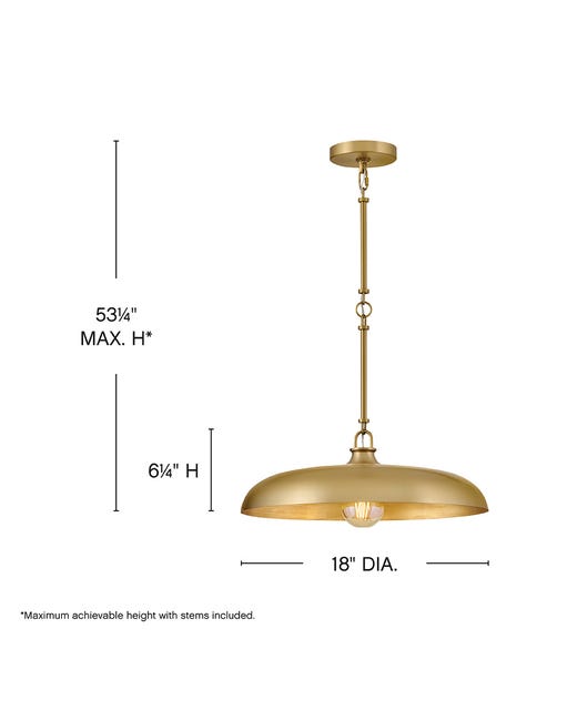 HINKLEY Hinkley Lighting 48167LCB-AV Sadie Medium Dome Pendant 12W