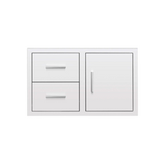 AMERICAN MADE GRILL American Made Grill DC2-36-AMG 36 inches Deluxe 2-Drawer with Single Access Door Combo
